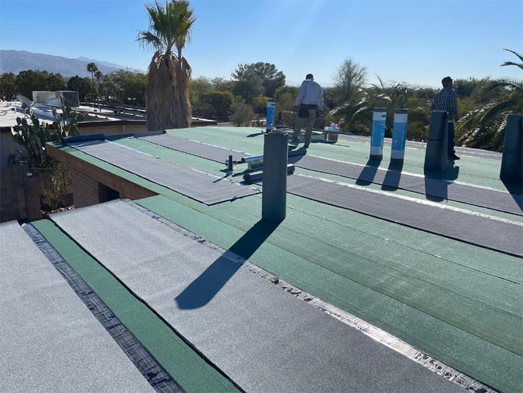 Commercial roof replacement project photo Universal Roofing commercial roof replacement project in Tucson