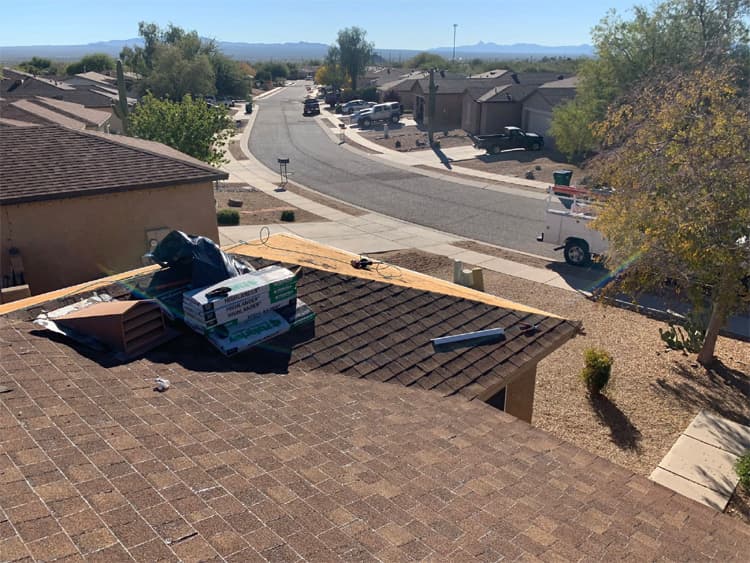 Shingle roof installation project photo Universal Roofing shingle roof installation project in Tucson
