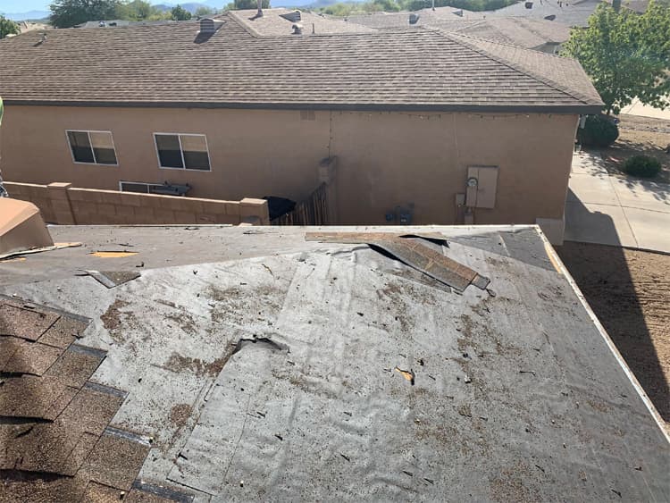 Shingle roof repair project photo Universal Roofing shingle roof repair project in Tucson