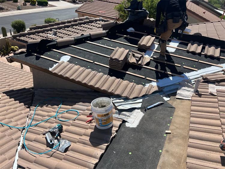 Tile roof installation project photo Universal Roofing tile roof installation project in Tucson